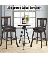 Costway Swivel Bar Stool 29 inch Upholstered Pub Height Bar Chair