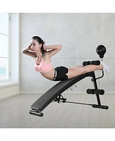 Costway Adjustable Incline Curved Workout Fitness Sit Up Bench