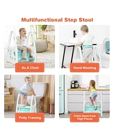 Costway Boys Step Stool Learning Helper w/Armrest for Kitchen Toilet Potty Training