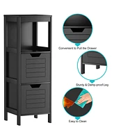 Bathroom Wooden Floor Cabinet Multifunction Storage Rack Stand Organizer