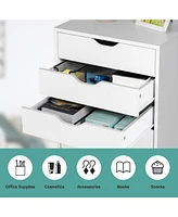 Costway 5 Drawer Chest Storage Dresser Floor Cabinet Organizer
