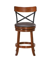 Costway Set of 2 Bar Stools Swivel 25'' Dining Bar Chairs