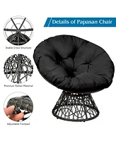 Costway Rattan Papasan Chair Ergonomic 360-degree Swivel