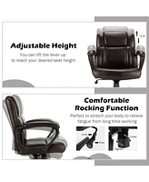 Costway Executive Leather Office Chair Adjustable Computer Desk Chair