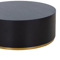 Round Coffee Table Side Table For Living Room Fully Assembled Black