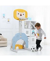 Sugift 3-in-1 Adjustable Kids Basketball Hoop Sports Set