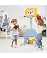 Sugift 3-in-1 Adjustable Kids Basketball Hoop Sports Set