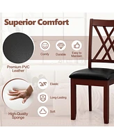 Sugift Set of 2 Dining Chair with Backrest and Padded Seat