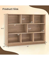 8 Cube 3-Tier Open Wooden Bookshelf Toy Storage Organizer with Anti-toppling Kits