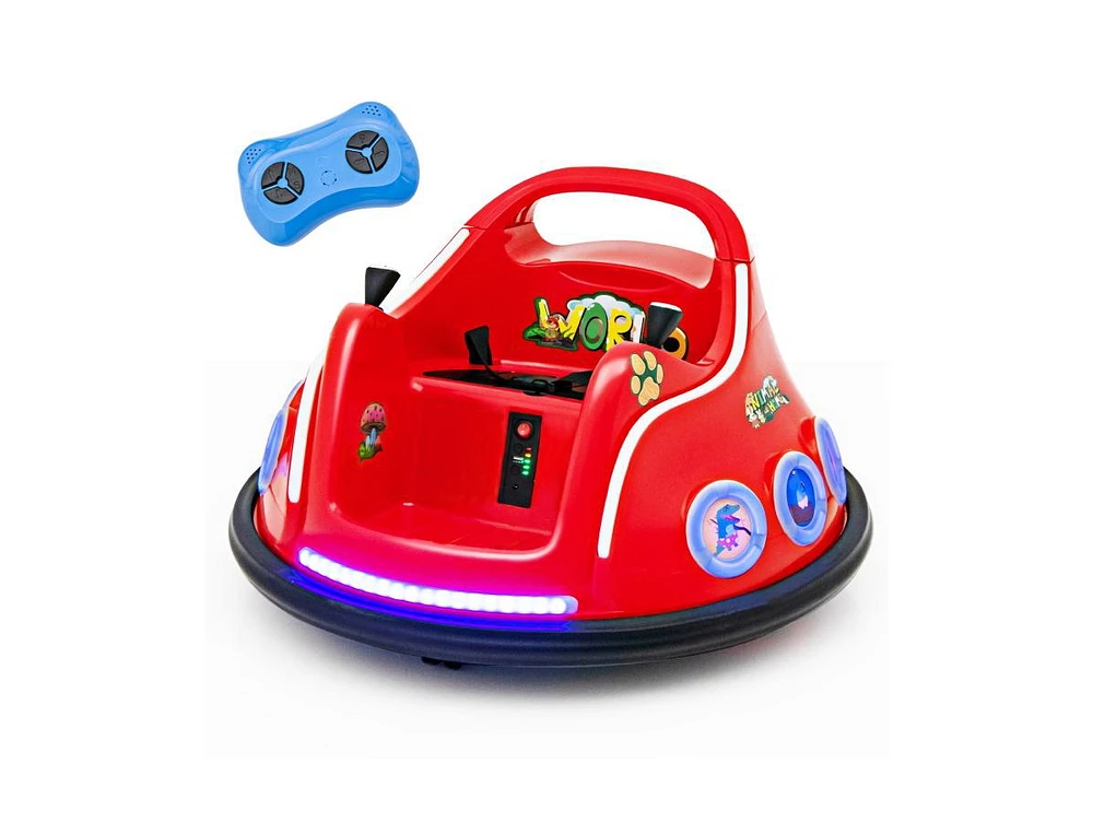 Slickblue 12V Electric Ride On Car with Remote Control and Flashing Led Lights