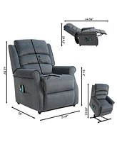 Mondawe Chenille Fabric Power Lift Recliner Chair for Elderly with 8-Point Massage and Remote Control