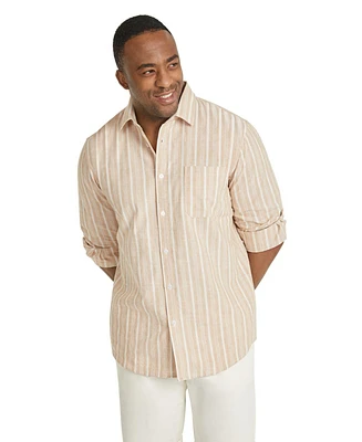 Johnny Bigg Big & Tall Stripe Relaxed Fit Linen Shirt