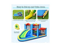 Slickblue Inflatable Kids Water Slide Bounce Castle with 480W Blower