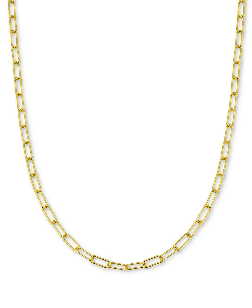 Giani Bernini Diamond-Cut Paperclip Chain 18" Sterling Silver or 18k Gold-plated Silver; Created for Macy's