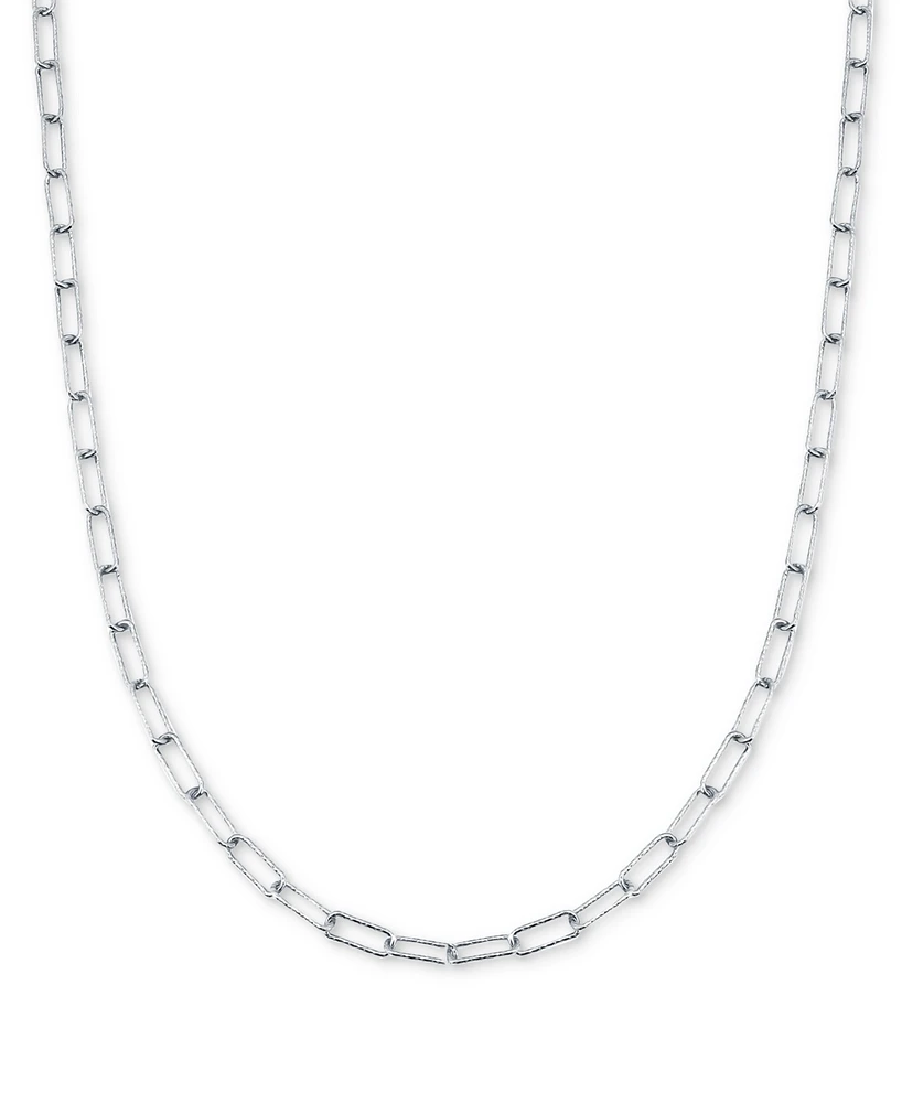 Giani Bernini Diamond-Cut Paperclip Chain 18" Sterling Silver or 18k Gold-plated Silver; Created for Macy's