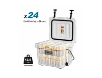 Slickblue 16 Quart 24-Can Capacity Portable Insulated Ice Cooler with 2 Cup Holders