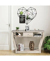 Costway Modern Sofa Accent Table with Drawer Entryway Hallway Hall