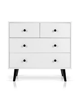 Costway 4 Drawers Dresser Chest of Drawers Free Standing Sideboard Cabinet