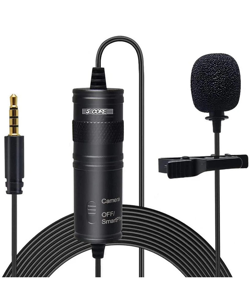 5 Core Lavalier Microphone Clip On • Professional Grade 3.5mm Lapel Mic • Omnidirectional Lav Mic Cm 001