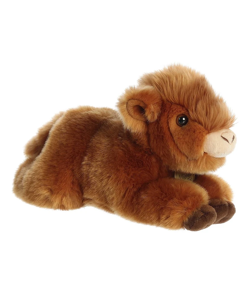 Aurora Medium Highland Cow Calf Miyoni Tots Adorable Plush Toy Brown 11"