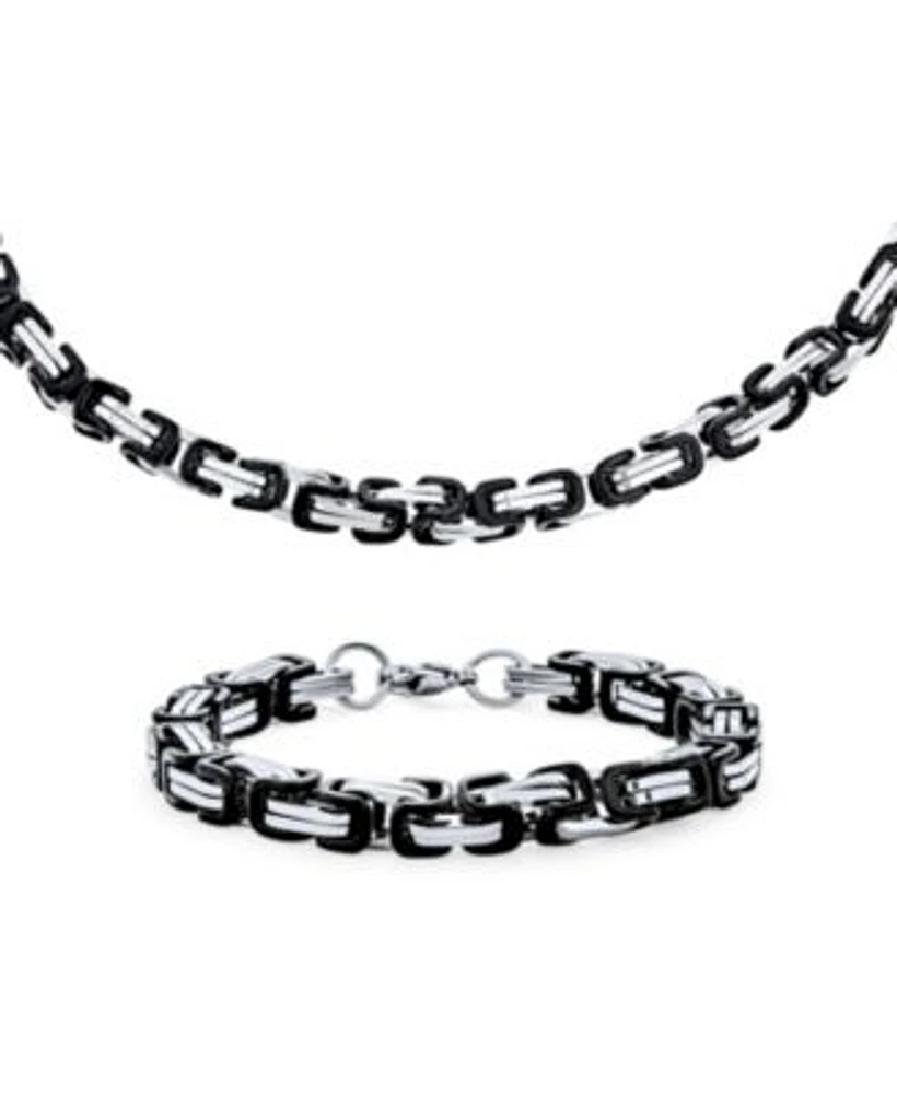 Bling Jewelry Mechanic Byzantine Punk Rocker Jewelry Set Urban Biker Necklace Bracelet