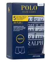 Polo Ralph Lauren Big Boys Stretch Boxer Briefs, Pack of 5