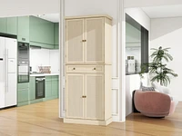 4 Door Cabinet With 1 Drawer, With 4 Adjustable Inner Shelves, Storage Cabinet