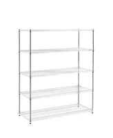 Streamdale Furniture Heavy-Duty Adjustable Chrome Shelving, 5 Tiers, 200 lb. Capacity