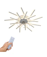 Streamdale Furniture 36In Ceiling Fan With Lights Remote Contro Dimmable Led, 6 Gear Wind Speed Fan Light