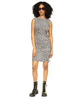 Michael Kors Women's Animal-Print Sleeveless Ruched Dress