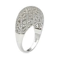 Suzy Levian Sterling Silver Cubic Zirconia Pave Interlace Ring