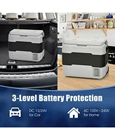 42 Qt Portable Dual-Zone Car Refrigerator-Gray