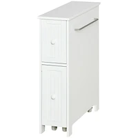 Streamdale Furniture White Slim Bathroom Cabinet with Toilet Paper Holder