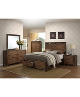 Streamdale Furniture Wood Nightstand With 2 Drawers In Brown