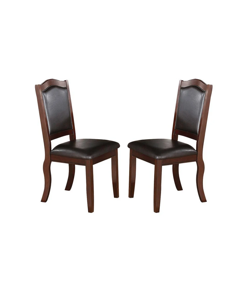 Simplie Fun Faux Leather Upholstered Dining Chairs, Brown(Set Of 2)