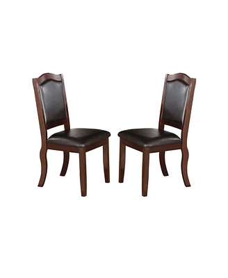 Simplie Fun Faux Leather Upholstered Dining Chairs, Brown(Set Of 2)