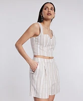 Bcbg New York Women's Sweetheart-Neck Sleeveless Crop Top