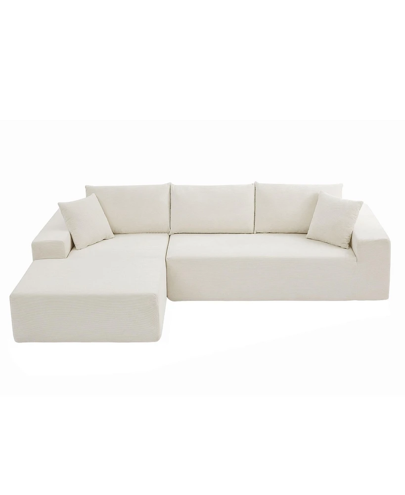 Streamdale Furniture Modern Minimalist L-Shape Sleeper Sofa with Free Combination