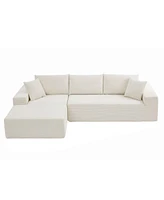 Simplie Fun Modern Minimalist L-Shape Sleeper Sofa with Free Combination