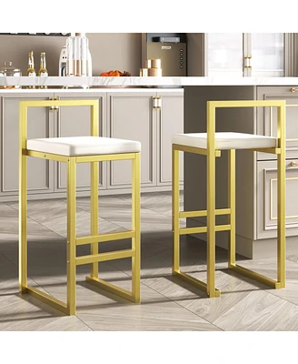 Simplie Fun Modern Velvet Bar Stool Set - Easy Assembly