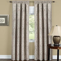 Kate Aurora Royal Living 2 Piece Rod Pocket Damask Design 95% Blackout Curtain Panels