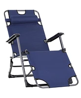 Simplie Fun Adjustable 2-In-1 Beach Lounge & Camping Chair