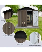 Simplie Fun Out Storage Sheds 4FT×6FT Apex Roof Brown + Black