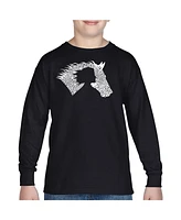 La Pop Art Boys Horse Word Long Sleeve T-Shirt