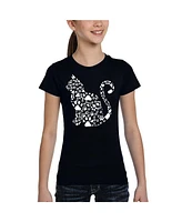 La Pop Art Girls Cat Claws Word T-Shirt