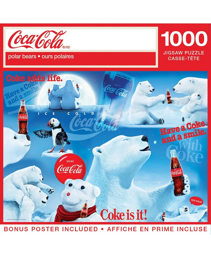 Masterpieces Coca-Cola Polar Bears 1000 Piece Jigsaw Puzzle for Adults