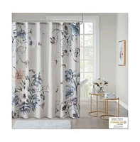 Home Outfitters Blush 100% Cotton Floral Printed Shower Curtain 72"W x 72"L, for Bathrooms, Casual