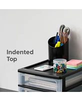Iris Usa 2Pack 4 Drawers Plastic Clear View Desktop Storage Organizer