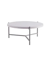 Simplie Fun Coffee Table White Silver