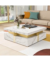 Simplie Fun Modernsquare Storage Coffee Table With 4 Drawers